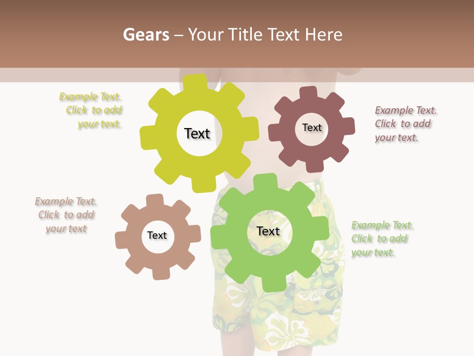 Boy Child In Swimsuit With Goggles And Snorkel. PowerPoint Template