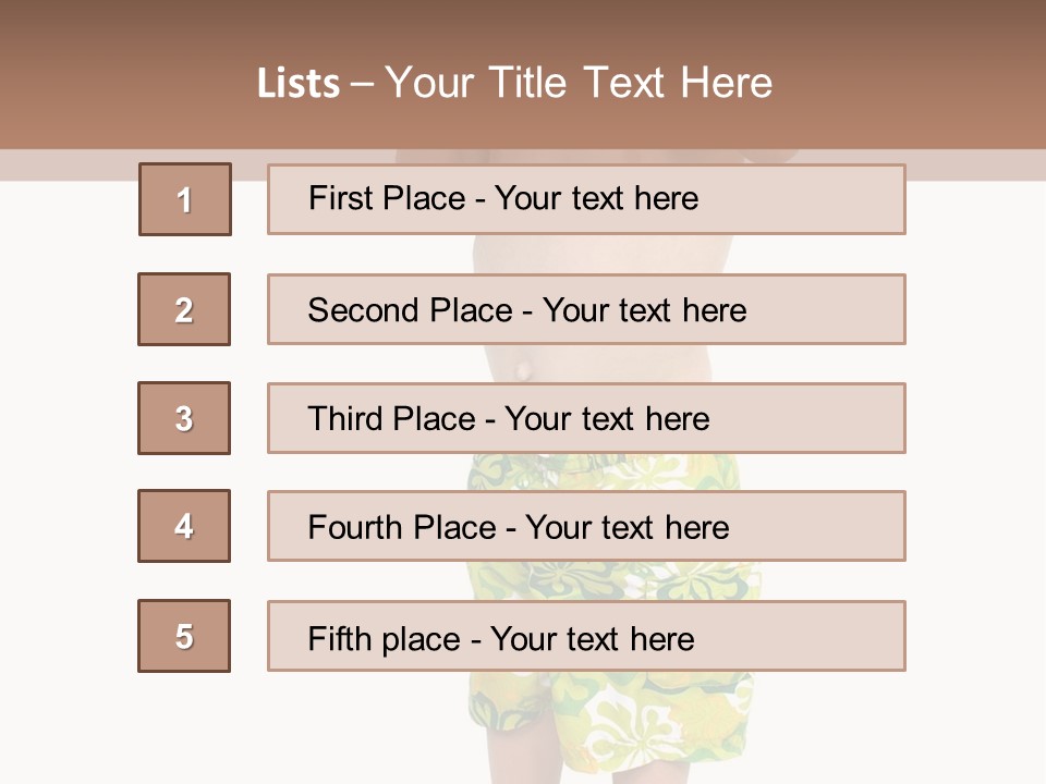 Boy Child In Swimsuit With Goggles And Snorkel. PowerPoint Template