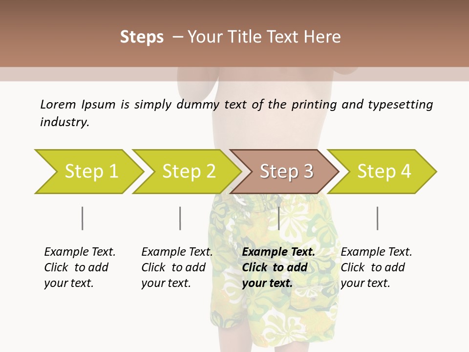 Boy Child In Swimsuit With Goggles And Snorkel. PowerPoint Template