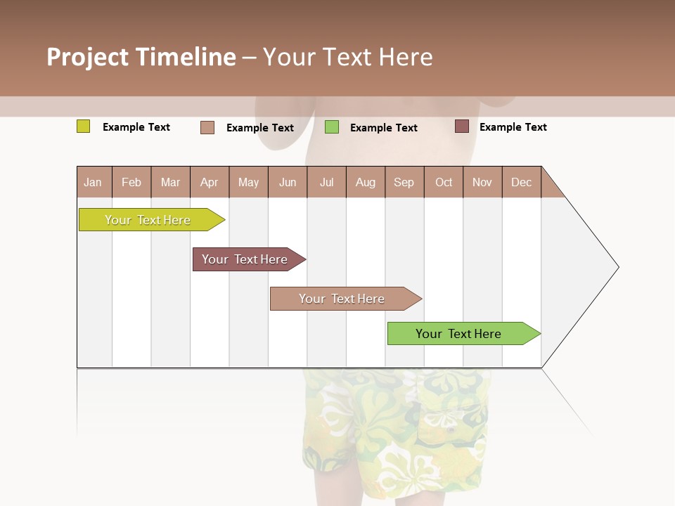 Boy Child In Swimsuit With Goggles And Snorkel. PowerPoint Template