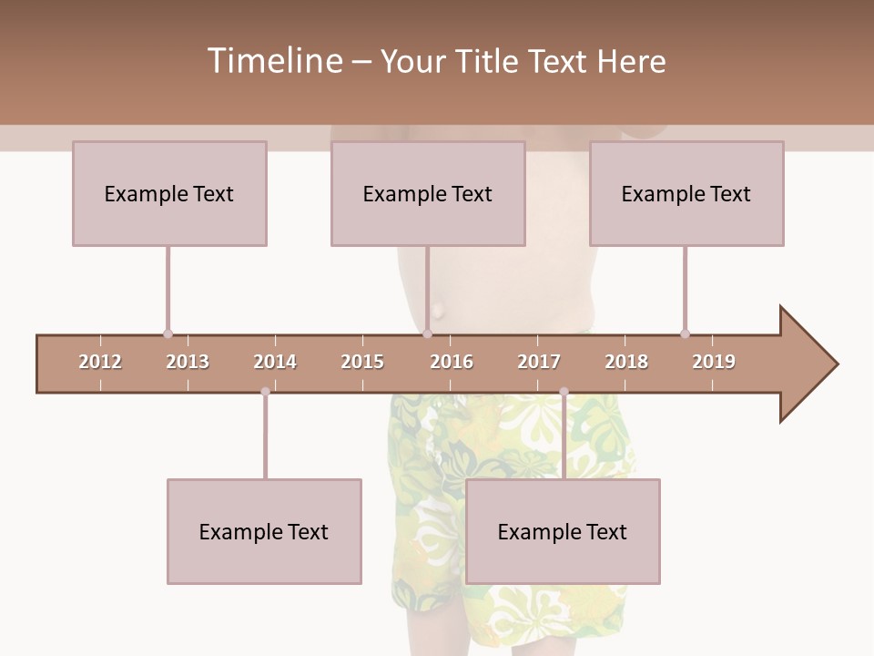 Boy Child In Swimsuit With Goggles And Snorkel. PowerPoint Template