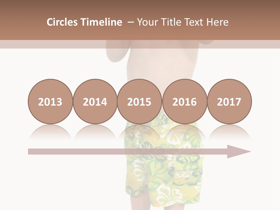 Boy Child In Swimsuit With Goggles And Snorkel. PowerPoint Template