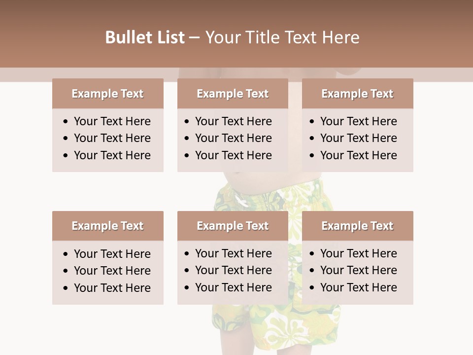 Boy Child In Swimsuit With Goggles And Snorkel. PowerPoint Template