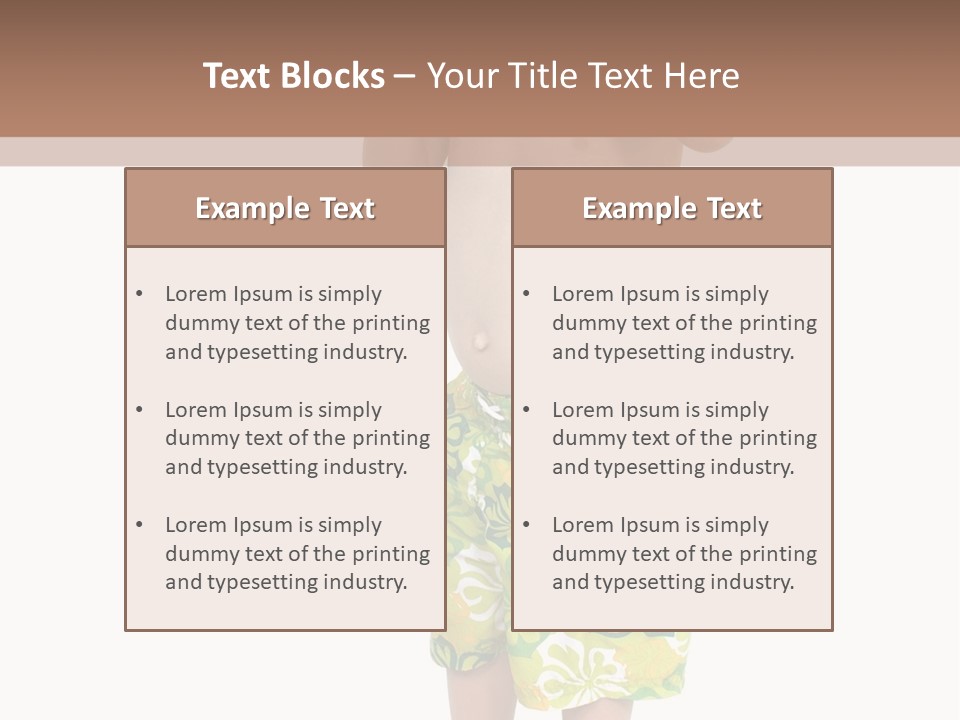 Boy Child In Swimsuit With Goggles And Snorkel. PowerPoint Template