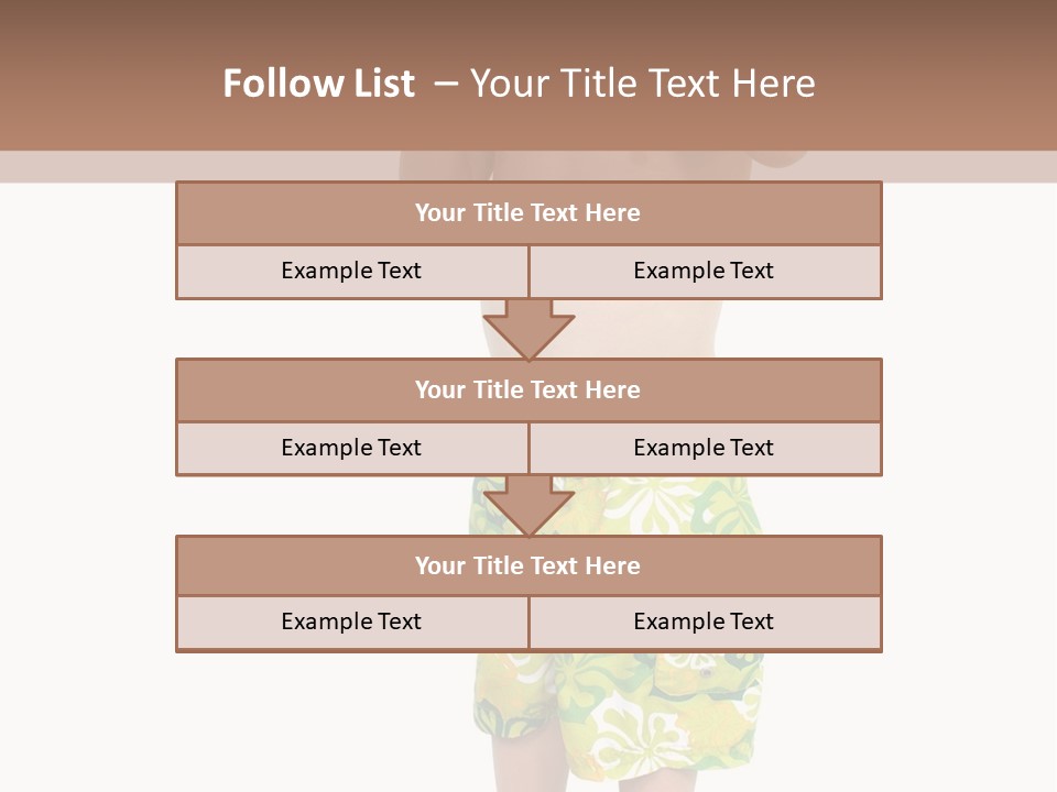 Boy Child In Swimsuit With Goggles And Snorkel. PowerPoint Template