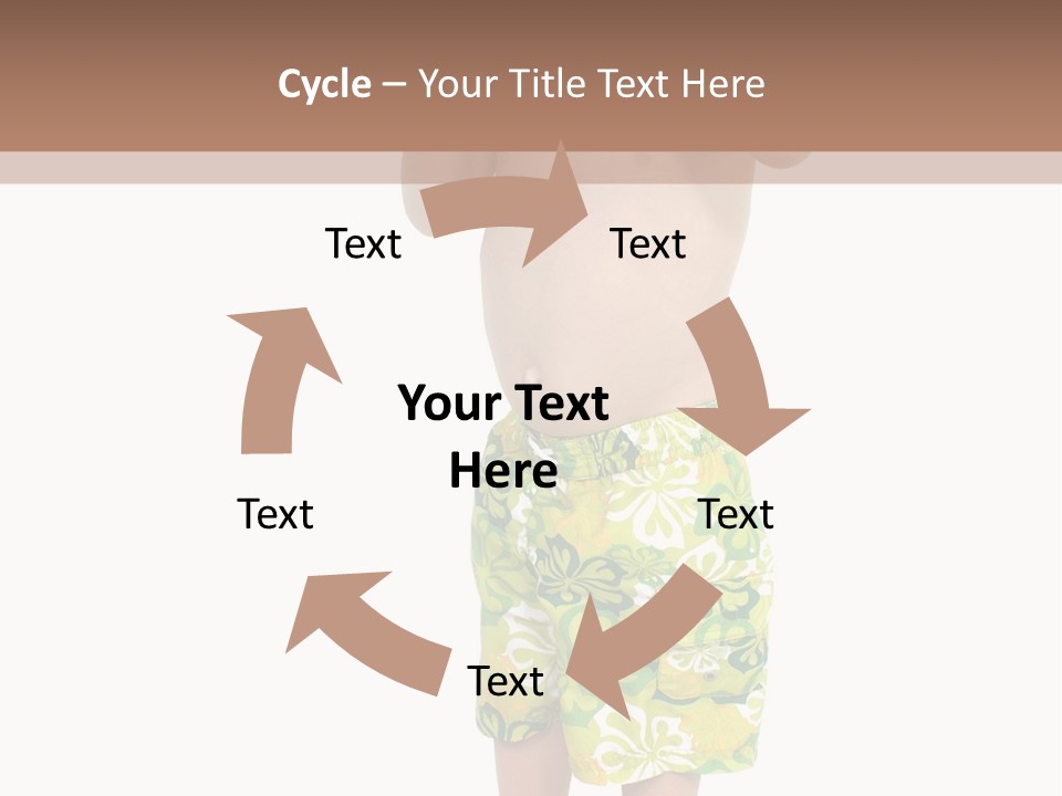 Boy Child In Swimsuit With Goggles And Snorkel. PowerPoint Template