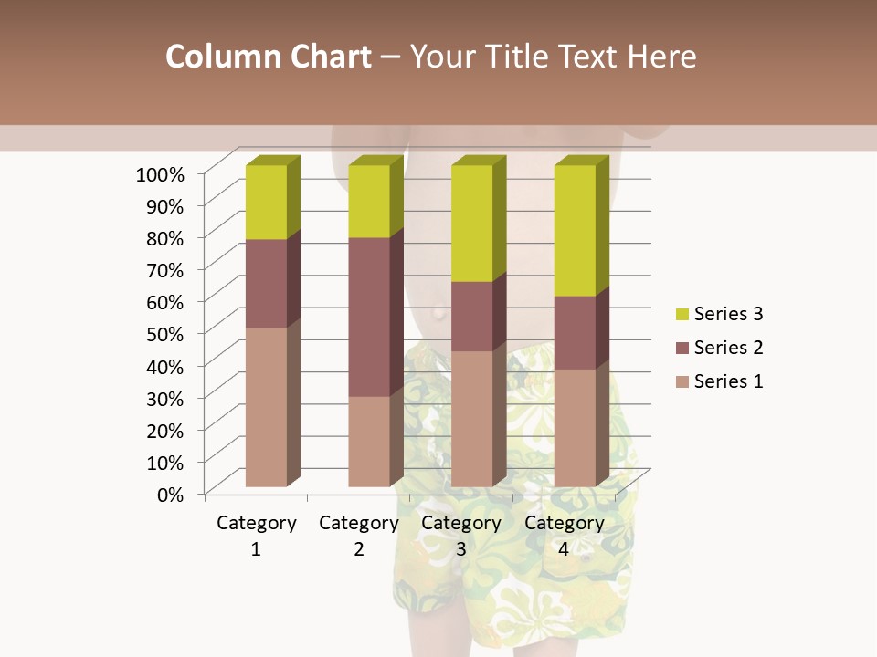 Boy Child In Swimsuit With Goggles And Snorkel. PowerPoint Template