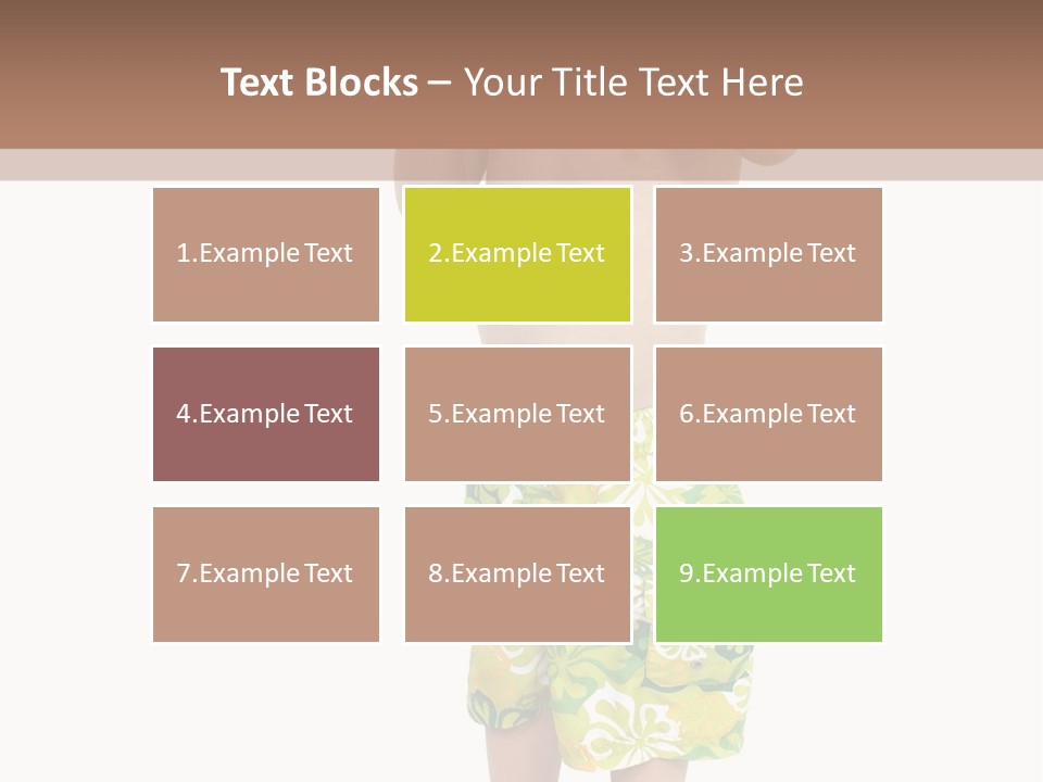 Boy Child In Swimsuit With Goggles And Snorkel. PowerPoint Template