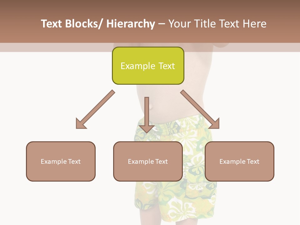 Boy Child In Swimsuit With Goggles And Snorkel. PowerPoint Template