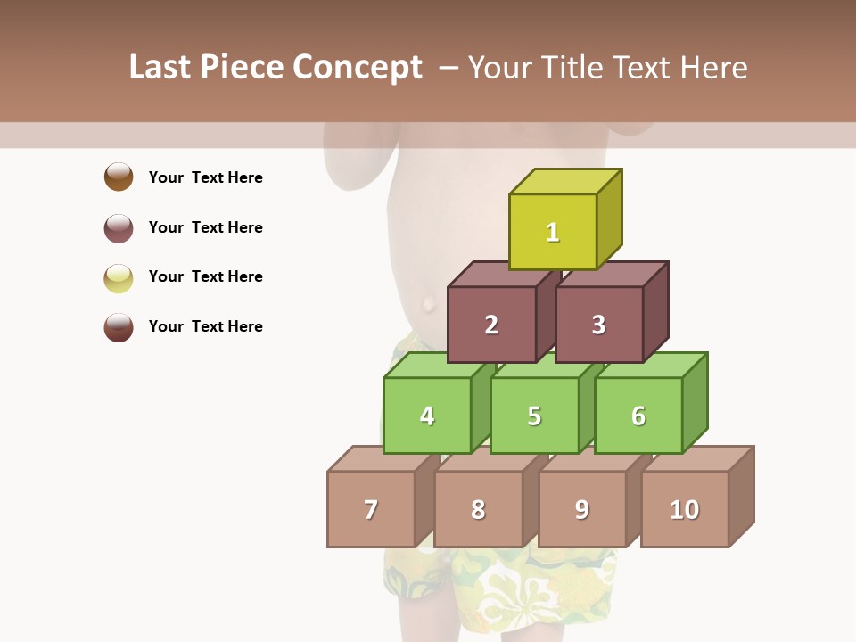 Boy Child In Swimsuit With Goggles And Snorkel. PowerPoint Template