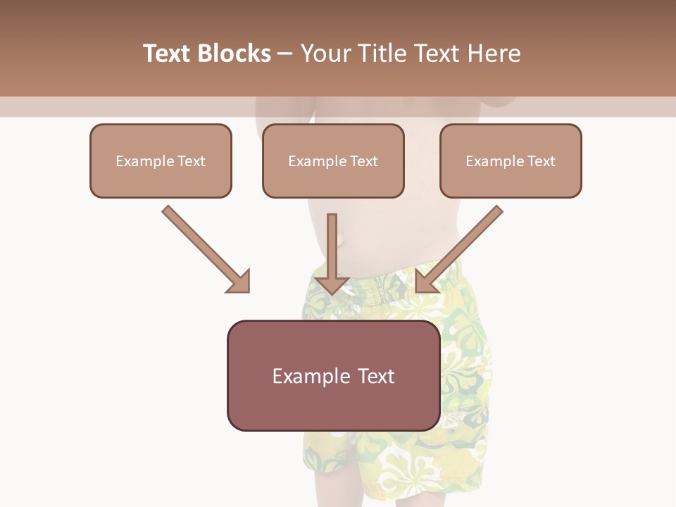 Boy Child In Swimsuit With Goggles And Snorkel. PowerPoint Template
