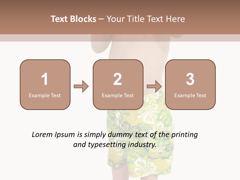 Boy Child In Swimsuit With Goggles And Snorkel. PowerPoint Template