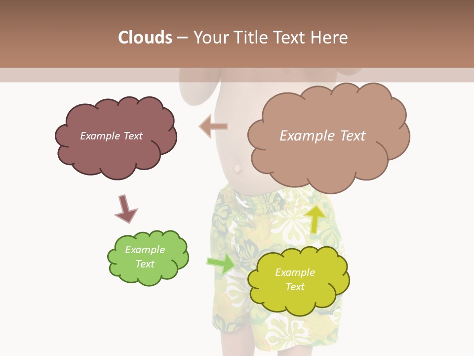 Boy Child In Swimsuit With Goggles And Snorkel. PowerPoint Template