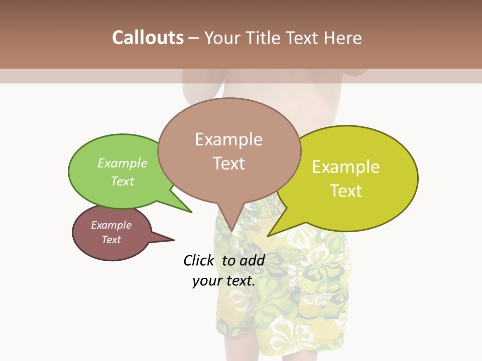 Boy Child In Swimsuit With Goggles And Snorkel. PowerPoint Template