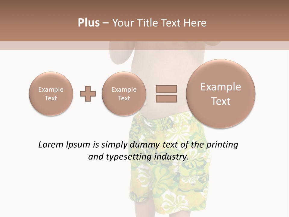 Boy Child In Swimsuit With Goggles And Snorkel. PowerPoint Template