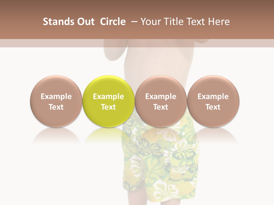 Boy Child In Swimsuit With Goggles And Snorkel. PowerPoint Template