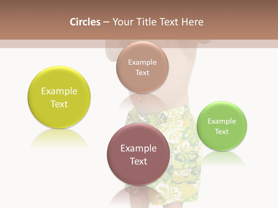 Boy Child In Swimsuit With Goggles And Snorkel. PowerPoint Template