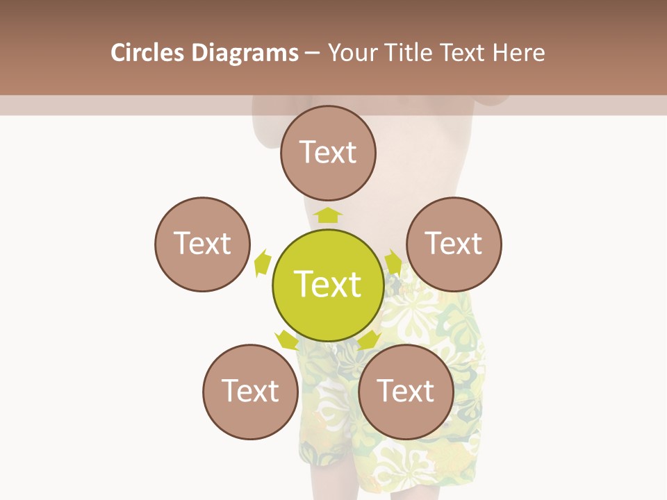 Boy Child In Swimsuit With Goggles And Snorkel. PowerPoint Template