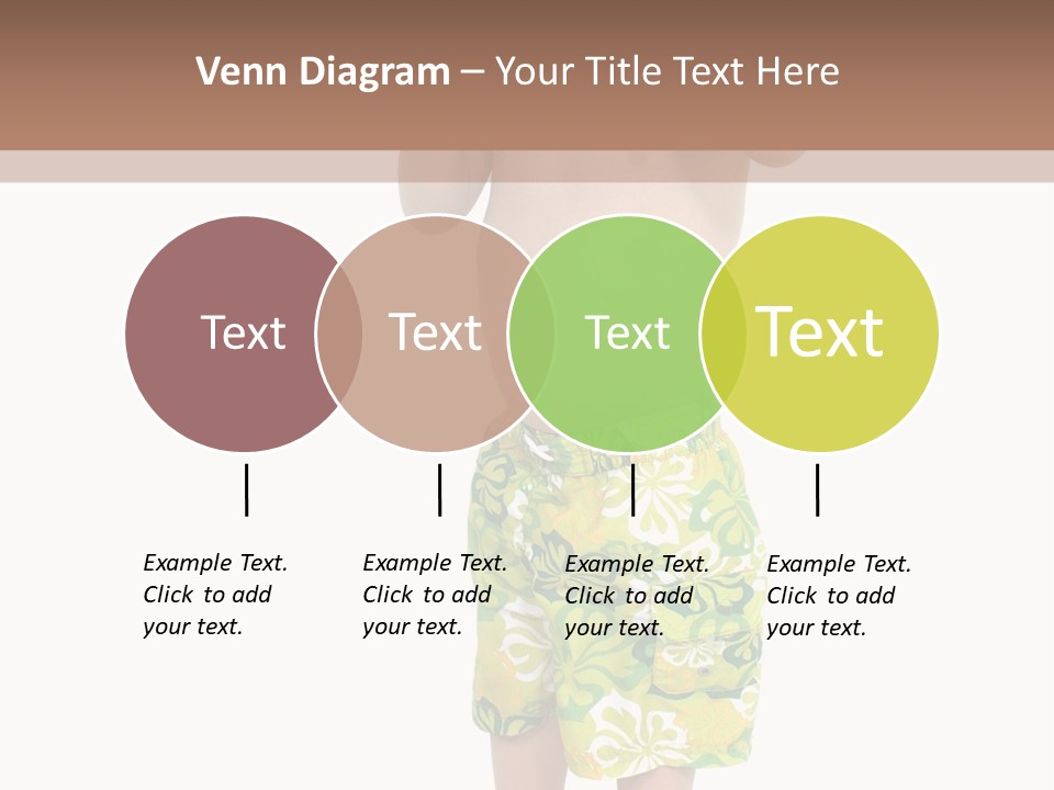 Boy Child In Swimsuit With Goggles And Snorkel. PowerPoint Template