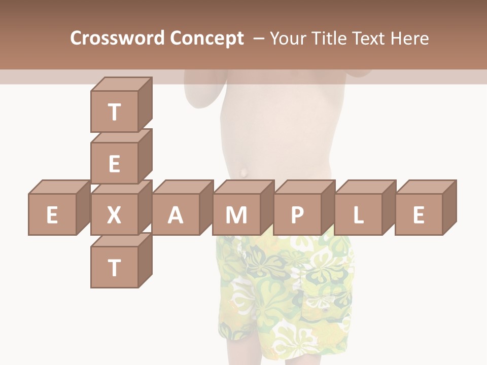 Boy Child In Swimsuit With Goggles And Snorkel. PowerPoint Template