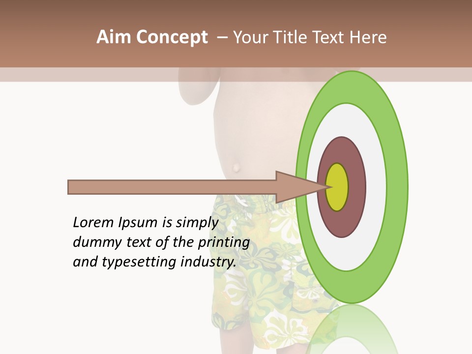 Boy Child In Swimsuit With Goggles And Snorkel. PowerPoint Template