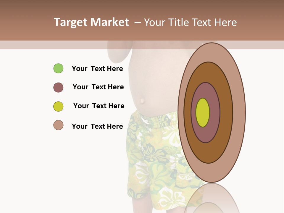 Boy Child In Swimsuit With Goggles And Snorkel. PowerPoint Template