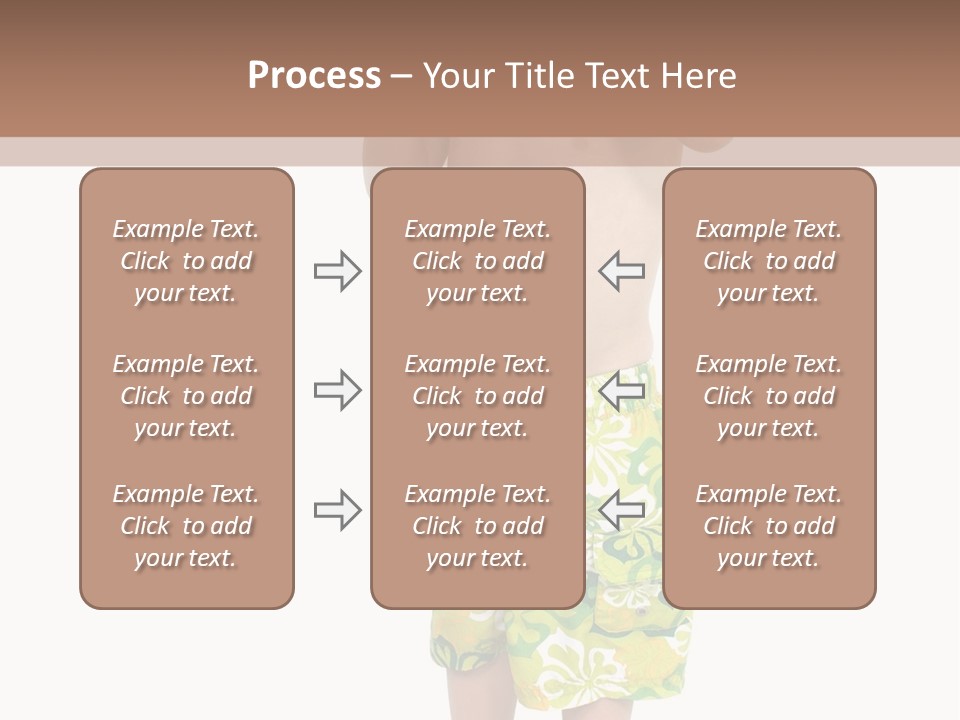 Boy Child In Swimsuit With Goggles And Snorkel. PowerPoint Template
