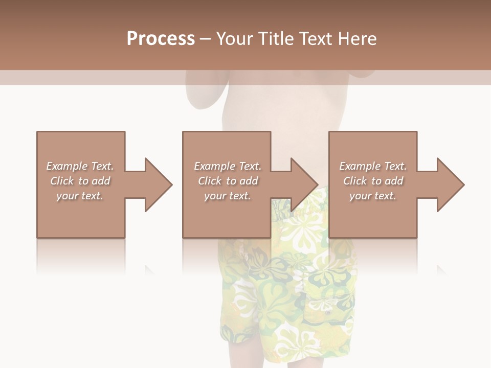 Boy Child In Swimsuit With Goggles And Snorkel. PowerPoint Template