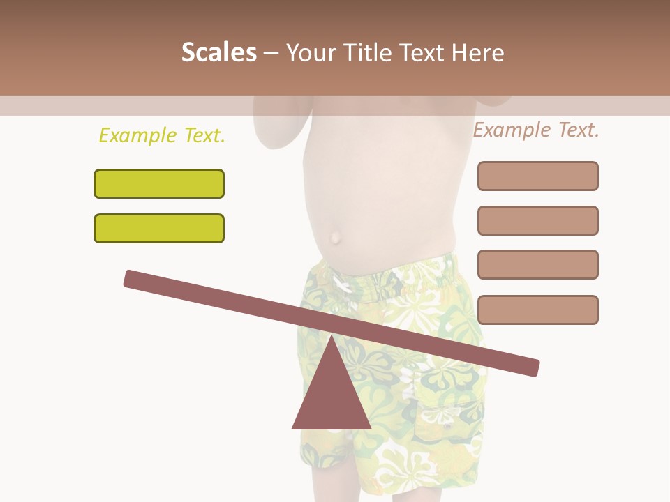 Boy Child In Swimsuit With Goggles And Snorkel. PowerPoint Template