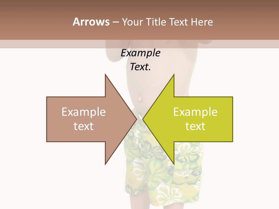 Boy Child In Swimsuit With Goggles And Snorkel. PowerPoint Template