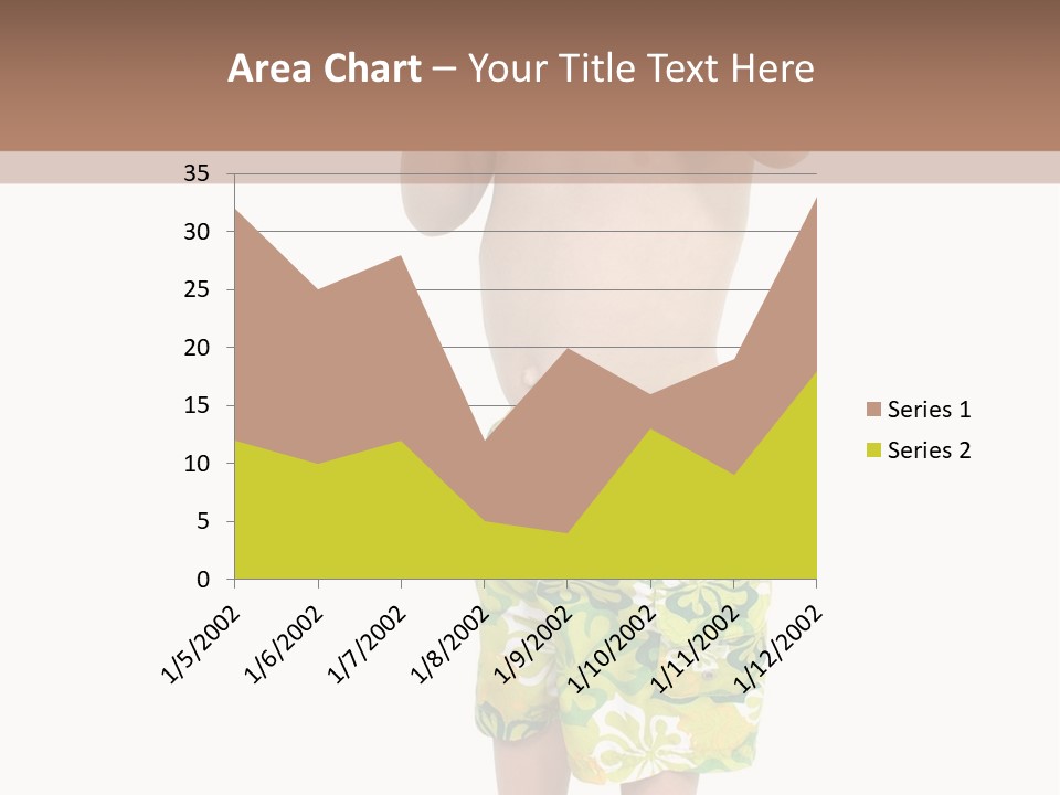 Boy Child In Swimsuit With Goggles And Snorkel. PowerPoint Template