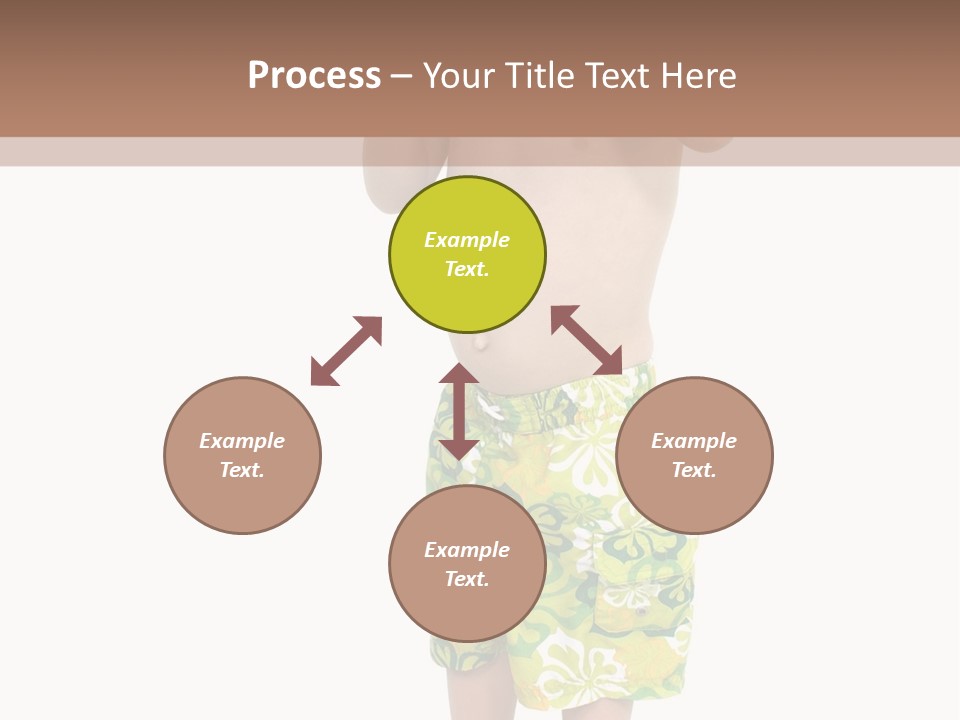 Boy Child In Swimsuit With Goggles And Snorkel. PowerPoint Template