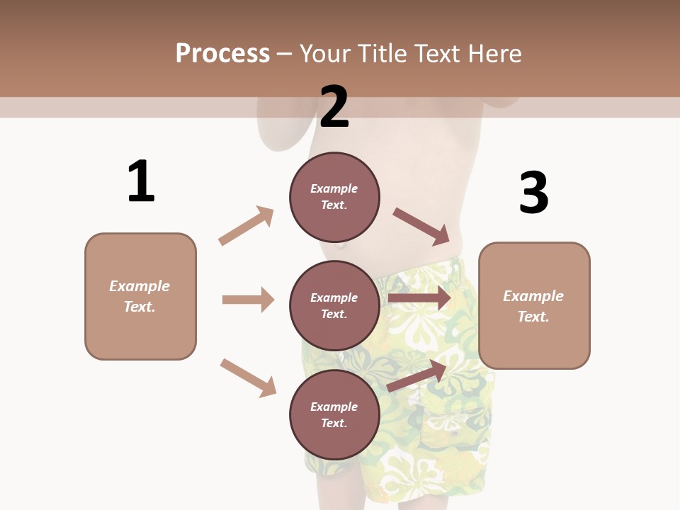 Boy Child In Swimsuit With Goggles And Snorkel. PowerPoint Template