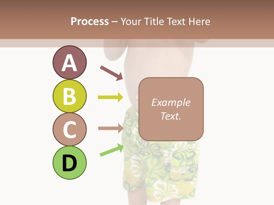 Boy Child In Swimsuit With Goggles And Snorkel. PowerPoint Template