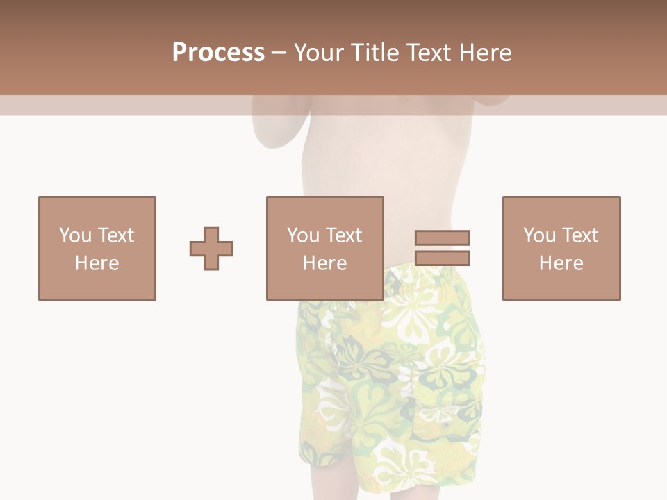 Boy Child In Swimsuit With Goggles And Snorkel. PowerPoint Template