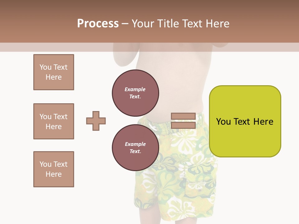 Boy Child In Swimsuit With Goggles And Snorkel. PowerPoint Template