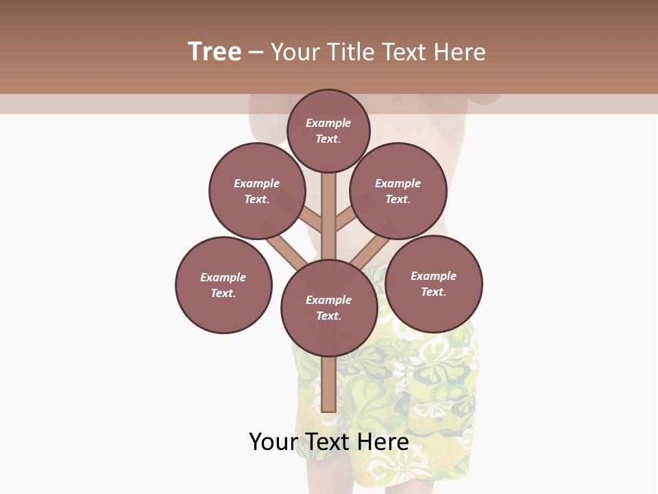 Boy Child In Swimsuit With Goggles And Snorkel. PowerPoint Template