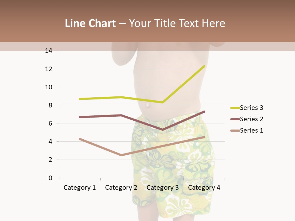 Boy Child In Swimsuit With Goggles And Snorkel. PowerPoint Template