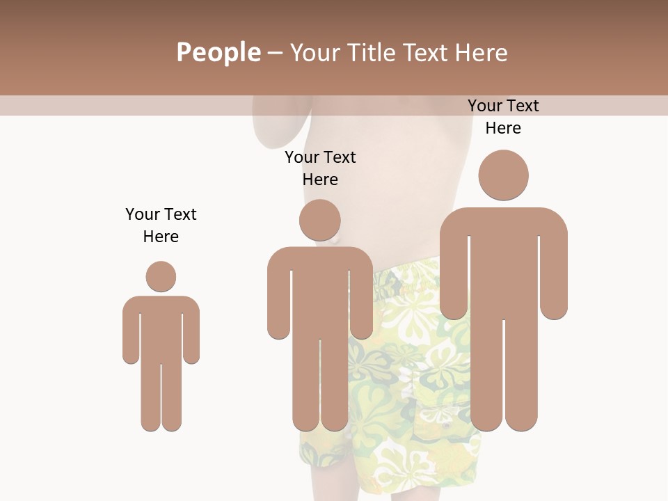 Boy Child In Swimsuit With Goggles And Snorkel. PowerPoint Template