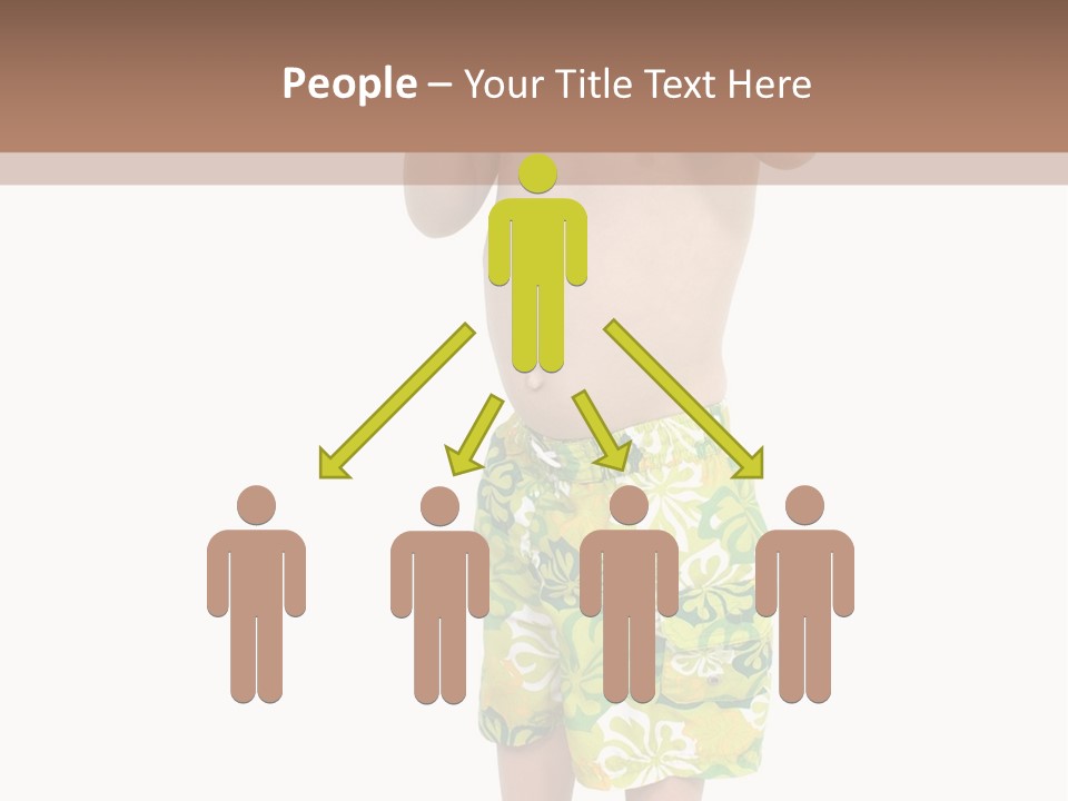 Boy Child In Swimsuit With Goggles And Snorkel. PowerPoint Template