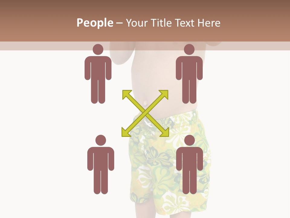 Boy Child In Swimsuit With Goggles And Snorkel. PowerPoint Template