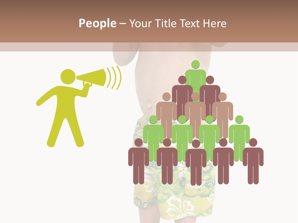 Boy Child In Swimsuit With Goggles And Snorkel. PowerPoint Template