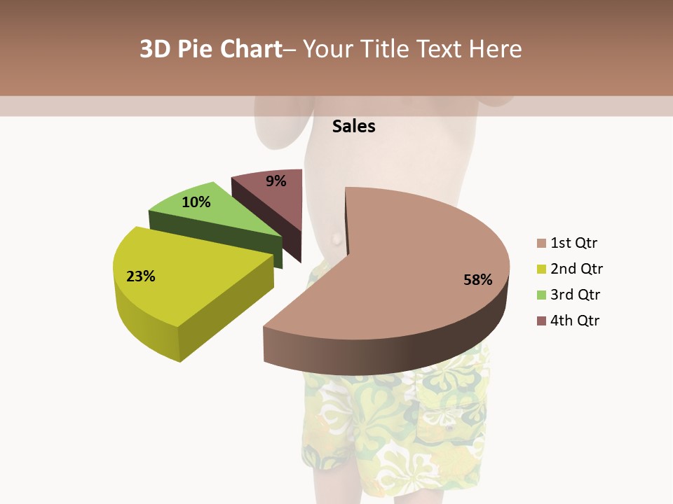 Boy Child In Swimsuit With Goggles And Snorkel. PowerPoint Template