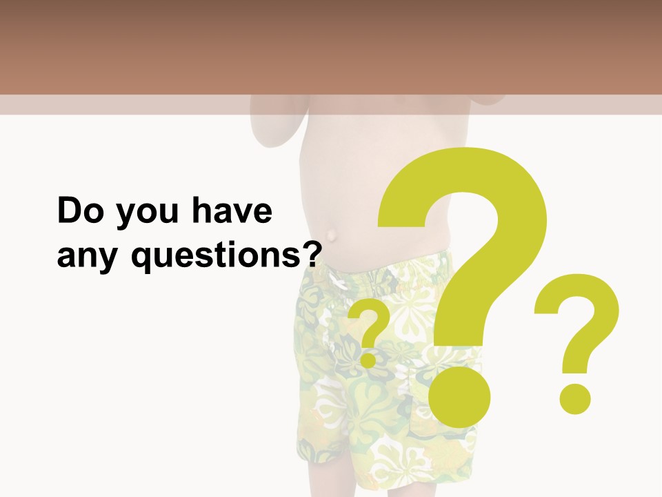 Boy Child In Swimsuit With Goggles And Snorkel. PowerPoint Template