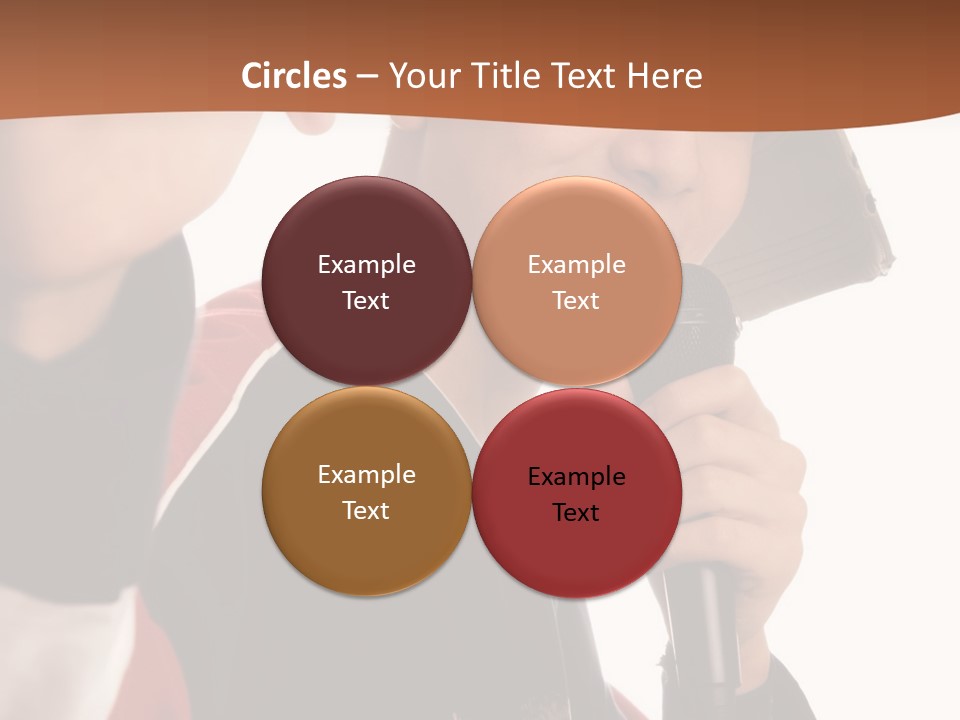 Photo Of Smiling Boy Singing A Rap Song PowerPoint Template