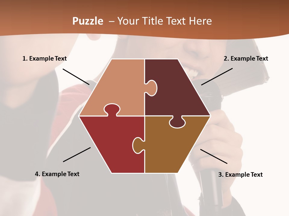 Photo Of Smiling Boy Singing A Rap Song PowerPoint Template