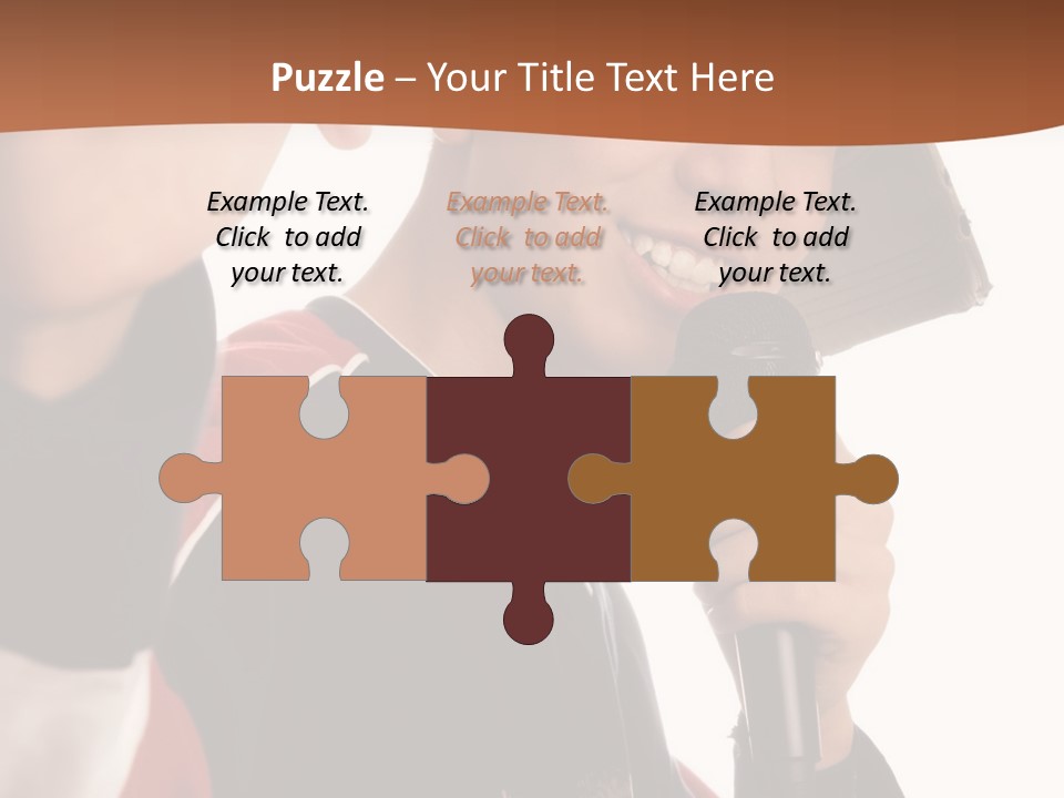 Photo Of Smiling Boy Singing A Rap Song PowerPoint Template