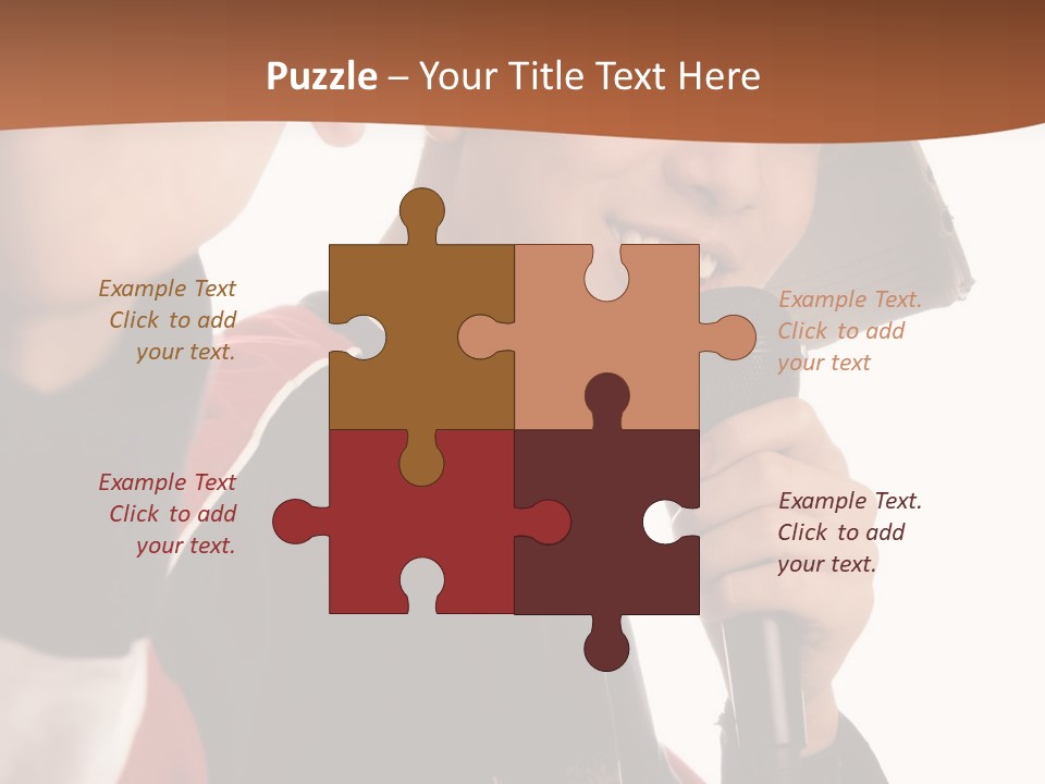 Photo Of Smiling Boy Singing A Rap Song PowerPoint Template