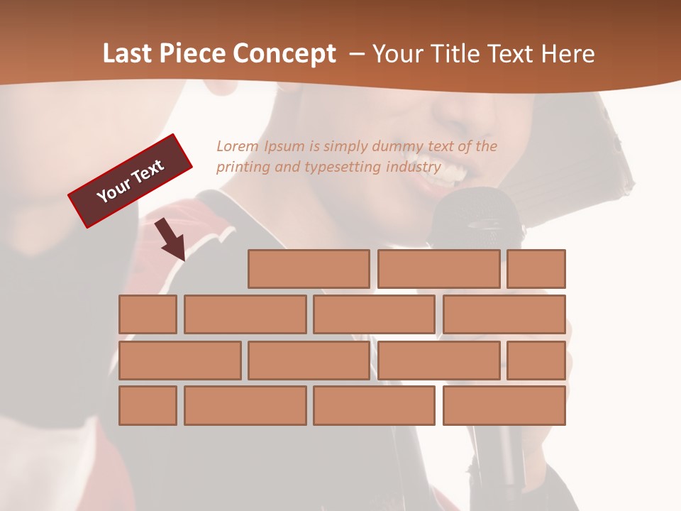 Photo Of Smiling Boy Singing A Rap Song PowerPoint Template