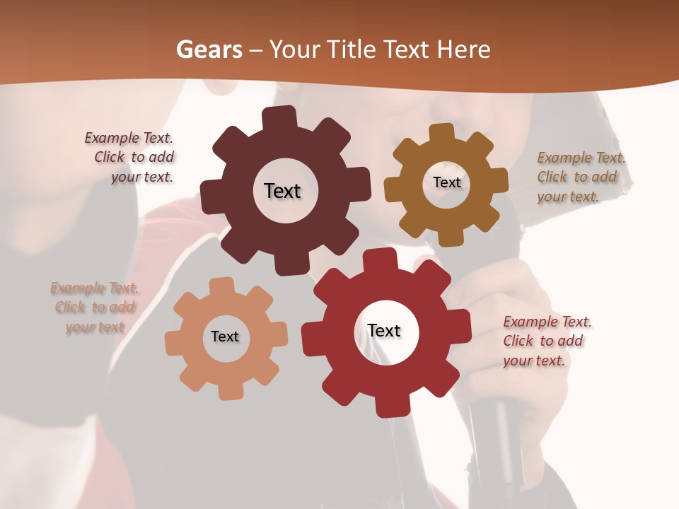 Photo Of Smiling Boy Singing A Rap Song PowerPoint Template